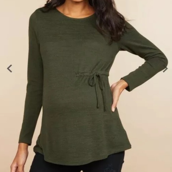 Motherhood Maternity Tops - Motherhood maternity green long sleeve top
